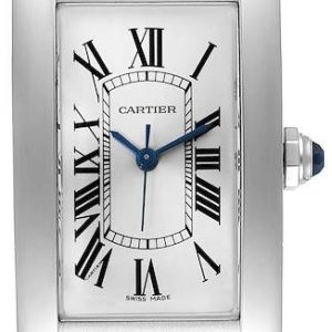 Cartier Damklocka WSTA0017 Tank Americaine Silverfärgad/Läder