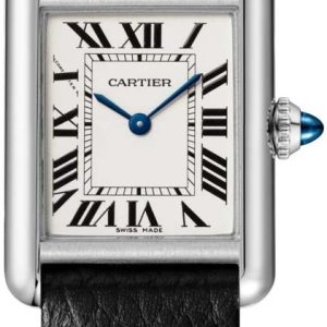 Cartier Damklocka WSTA0042 Tank Must De Silverfärgad/Läder