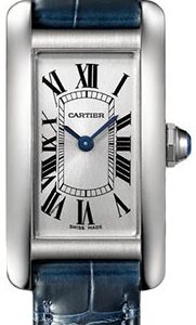 Cartier Damklocka WSTA0043 Tank Americaine Silverfärgad/Läder