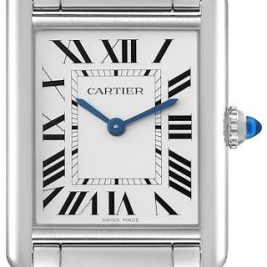 Cartier Damklocka WSTA0052 Tank Must De Silverfärgad/Stål