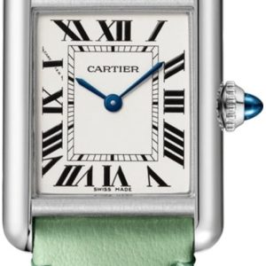 Cartier Damklocka WSTA0061 Tank Must de Silverfärgad/Läder