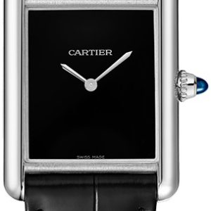 Cartier Damklocka WSTA0072 Tank Must De Svart/Läder