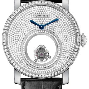 Cartier Herrklocka HPI00588 Rotonde De Diamantinfattad/Läder Ø45 mm