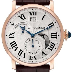 Cartier Herrklocka W1556240 Rotonde de Silverfärgad/Läder Ø42 mm