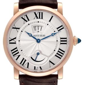 Cartier Herrklocka W1556252 Rotonde De Silverfärgad/Läder Ø40 mm