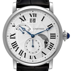 Cartier Herrklocka W1556368 Rotonde De Silverfärgad/Läder Ø42 mm