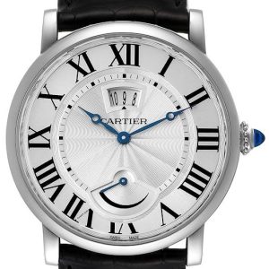 Cartier Herrklocka W1556369 Rotonde De Silverfärgad/Läder Ø40 mm