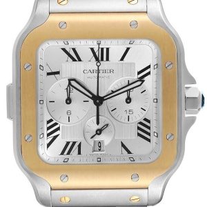 Cartier Herrklocka W2SA0008 Santos De Silverfärgad/Stål