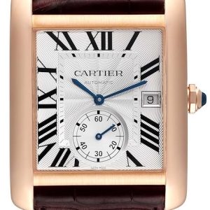 Cartier Herrklocka W5330001 Tank MC Silverfärgad/Läder