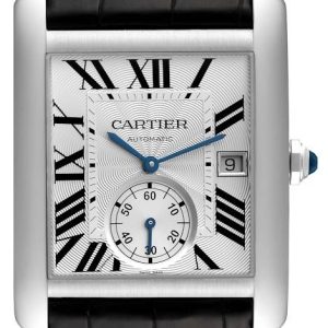 Cartier Herrklocka W5330003 Tank MC Silverfärgad/Läder