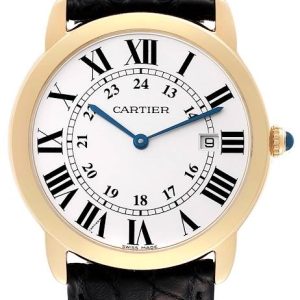 Cartier Herrklocka W6700455 Ronde Silverfärgad/Läder Ø36 mm