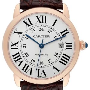 Cartier Herrklocka W6701009 Ronde Silverfärgad/Läder Ø42 mm