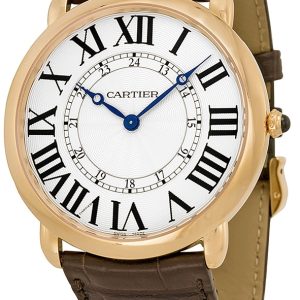 Cartier Herrklocka W6801004 Ronde Silverfärgad/Läder Ø42 mm