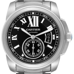 Cartier Herrklocka W7100016 Calibre de Svart/Stål Ø42 mm