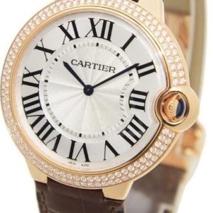 Cartier Herrklocka WE902055 Ballon Blue Silverfärgad/Läder Ø40 mm