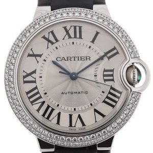 Cartier Herrklocka WE902056 Ballon Blue Silverfärgad/Läder Ø40 mm