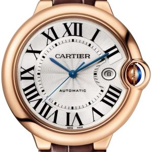 Cartier Herrklocka WGBB0030 Ballon Bleu De Silverfärgad/Läder Ø42