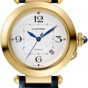 Cartier Herrklocka WGPA0007 Pasha De Silverfärgad/Läder Ø41 mm