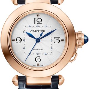 Cartier Herrklocka WGPA0014 Pasha De Silverfärgad/Läder Ø41 mm