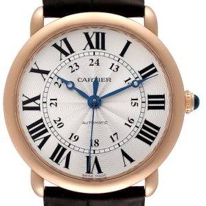 Cartier Herrklocka WGRN0006 Ronde Silverfärgad/Läder Ø36 mm