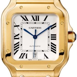 Cartier Herrklocka WGSA0029 Santos De Silverfärgad/18 karat gult guld