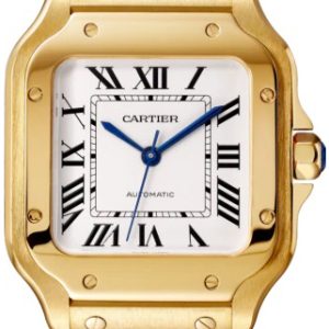 Cartier Herrklocka WGSA0030 Santos De Silverfärgad/18 karat gult guld