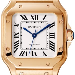 Cartier Herrklocka WGSA0031 Santos De Silverfärgad/18 karat roséguld