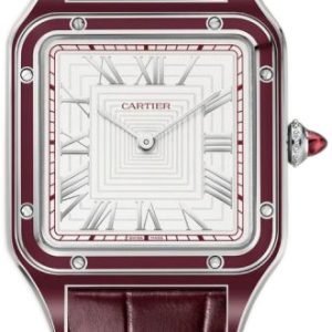 Cartier Herrklocka WGSA0053 Santos Dumont Vit/Läder