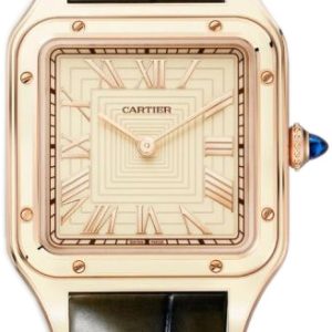 Cartier Herrklocka WGSA0054 Santos Dumont Roséguldstonad/Läder