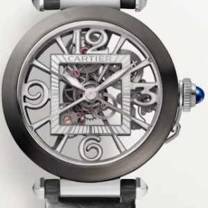 Cartier Herrklocka WHPA0017 Pasha De Skelettskuren/Läder Ø41 mm