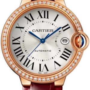 Cartier Herrklocka WJBB0056 Ballon Bleu De Silverfärgad/Läder Ø40