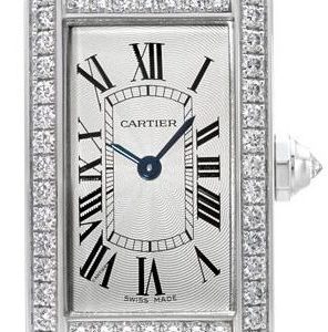 Cartier Herrklocka WJTA0003 Tank Americaine Silverfärgad/Läder