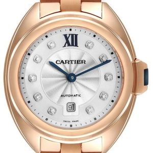 Cartier Herrklocka WR007017 Ronde Silverfärgad/Läder Ø40 mm