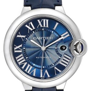 Cartier Herrklocka WSBB0025 Ballon Bleu Blå/Läder Ø42 mm