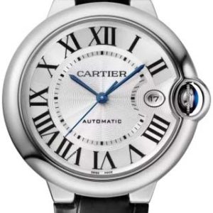 Cartier Herrklocka WSBB0039 Ballon Bleu De Silverfärgad/Läder Ø40