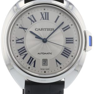 Cartier Herrklocka WSCL0018 Cle de Silverfärgad/Läder Ø40 mm