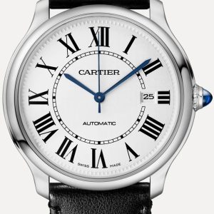 Cartier Herrklocka WSRN0032 Ronde Must Vit/Läder Ø40 mm