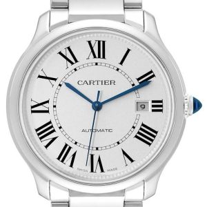 Cartier Herrklocka WSRN0035 Ronde Must Silverfärgad/Stål Ø40 mm