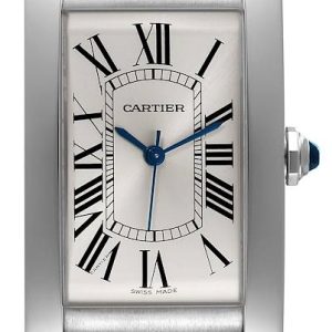 Cartier Herrklocka WSTA0018 Tank Americaine Silverfärgad/Läder