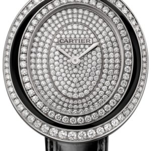 Cartier Hypnose Damklocka WJHY0008 Diamantinfattad/Läder Ø33.3 mm