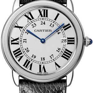 Cartier Ronde Solo De Cartier Damklocka WSRN0029 Silverfärgad/Läder