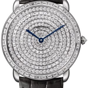 Cartier Rotonde De Cartier Damklocka HPI01107 Diamantinfattad/Läder