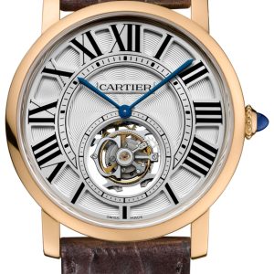 Cartier Rotonde De Cartier Herrklocka W1556215 Silverfärgad/Läder