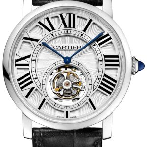 Cartier Rotonde De Cartier Herrklocka W1556216 Silverfärgad/Läder