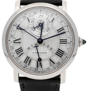 Cartier Rotonde De Cartier Herrklocka W1556218 Silverfärgad/Läder