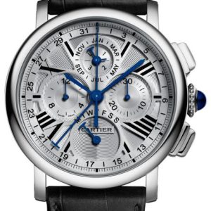 Cartier Rotonde De Cartier Herrklocka W1556226 Silverfärgad/Läder