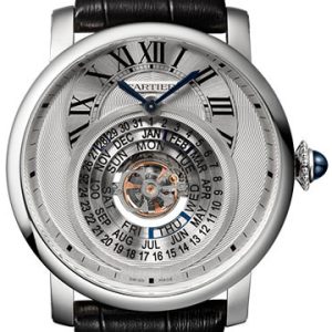 Cartier Rotonde De Cartier Herrklocka W1556242 Silverfärgad/Läder