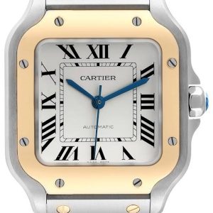 Cartier Santos 100 Herrklocka W2SA0007 Vit/18 karat gult guld