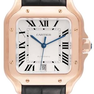 Cartier Santos De Cartier Herrklocka WGSA0011 Vit/Läder