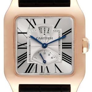 Cartier Santos Dumont Herrklocka W2020067 Silverfärgad/Läder